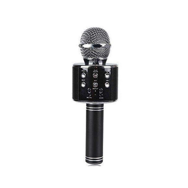 ecobox mikrofon karaoke czarny bezprzewodowy z wbudowanym głośnikiem