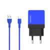 ładowarka sieciowa 2a + kabel typ-c niebieski somostel 2100ma 2xusb dual usb-c sms-a53 10,5w