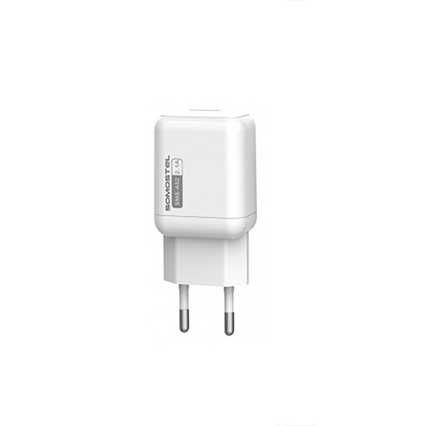 somostel ładowarka sieciowa usb + kabel usb - microusb 2.1a 10w 1m biały sms-a52