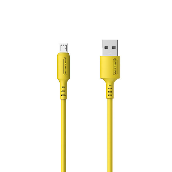 somostel kabel usb micro 3a żółty 3100mah quick charger 1.2m powerline sms-bp06 macaron