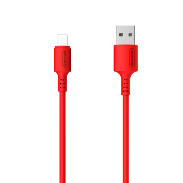 somostel kabel usb - lightning 3.1a 30w 1.2m quick charge qc3.0 czerwony sms-bp06