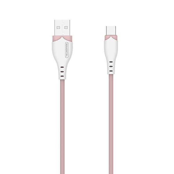 somostel kabel usb - typ-c 2.1a 20w 1.2m quick charge qc3.0 różowy powerline sms-bp04