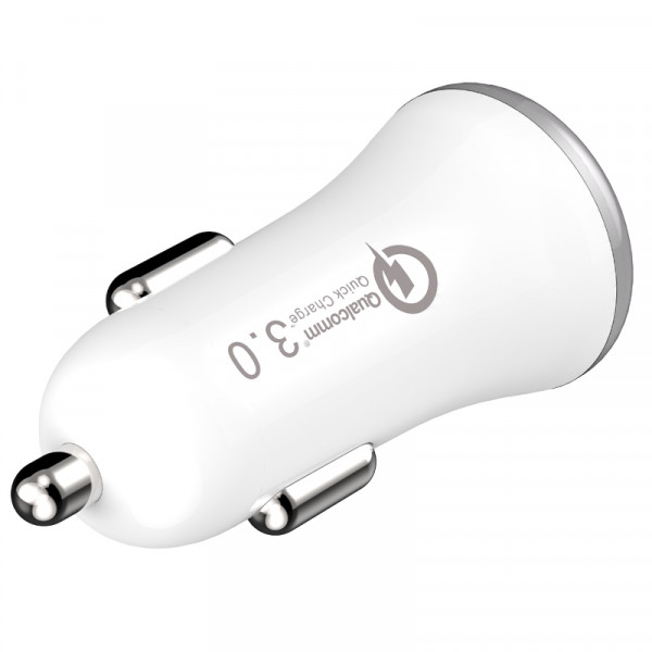 somostel ładowarka samochodowa usb + kabel usb - lightning 3a quick charge qc3.0 biały sms-a46