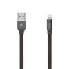 somostel kabel wzmacniany usb - lightning 2.4a 30w 1m quick charge qc3.0 czarny sms-bw04