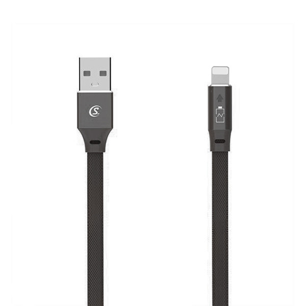 somostel kabel wzmacniany usb - lightning 2.4a 30w 1m quick charge qc3.0 czarny sms-bw04
