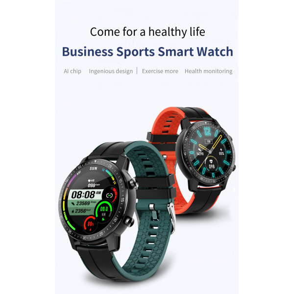 zegarek sportowy smartwatch czarny czerwony senbono s30