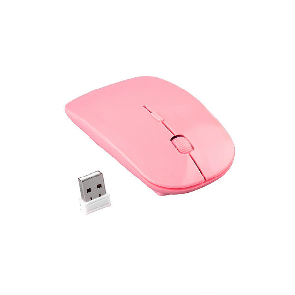 ecobox mysz optyczna bezprzewodowa 4d slimfit różowa
