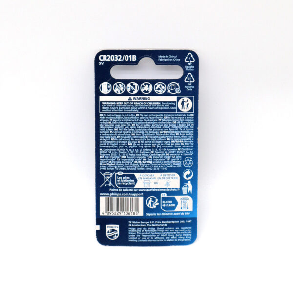 bateria philips pastylkowa cr2032 litowa blister 1szt phil-cr2032/01b lithium