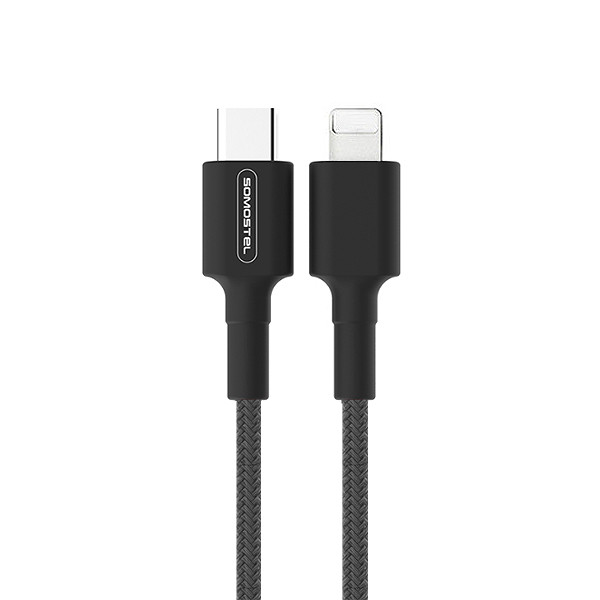 somostel kabel typ-c - lightning 3.6a 18w 1m power delivery pd czarny powerline sms-bw05
