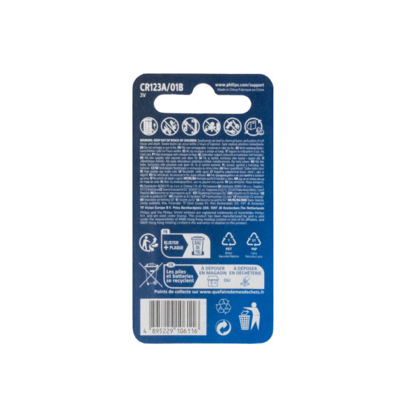philips bateria litowa cr123a 3v phil-cr123a/01b