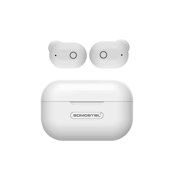 somostel słuchawki bluetooth douszne tws bt 5.0 biały stero sms-j58