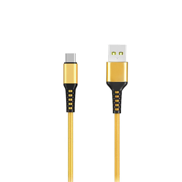 denmen kabel d02 usb - microusb 2.4a 12w 1m quick charge qc3.0 złoty d02
