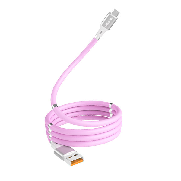 kabel usb typ-c denmen różowy d11t magnetyczny