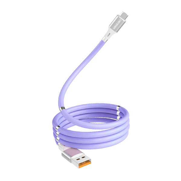 kabel usb typ-c denmen fioletowy d11t magnetyczny