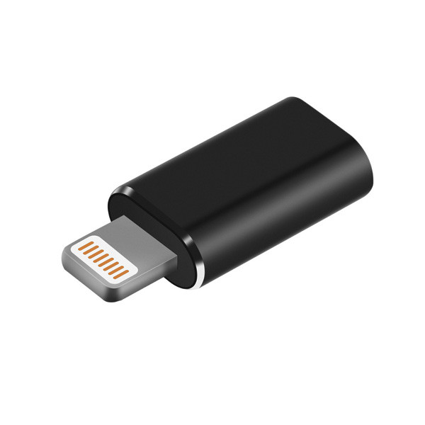 adapter micro usb na lightning iphone czarny metal