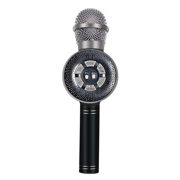trusty mikrofon karaoke czarny bezprzewodowy z wbudowanym głośnikiem