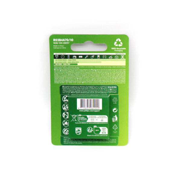 bateria philips aaa lr03 blister 4szt akumulator 700mah phil-r03b4a70/10