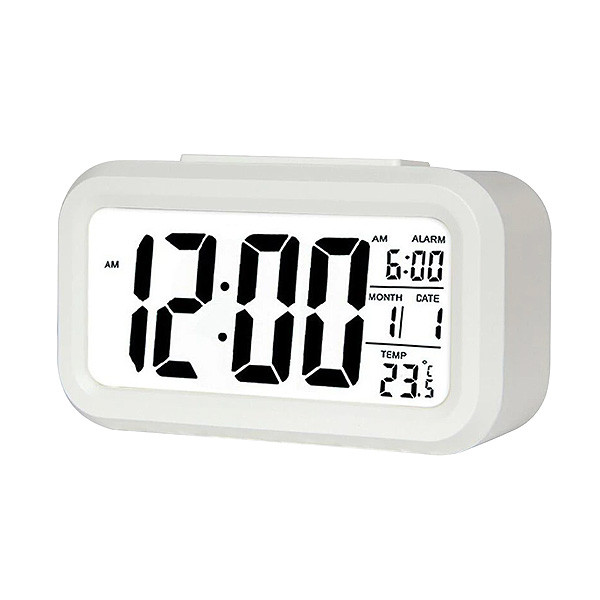 zegar budzik trusty duży lcd biały tr-zg21