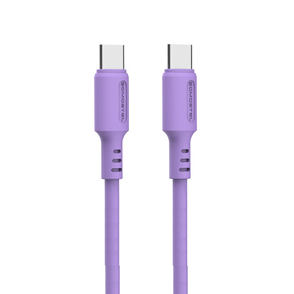 somostel kabel typ-c - typ-c 5a 60w 1.2m power delivery pd fioletowy sms-bp10
