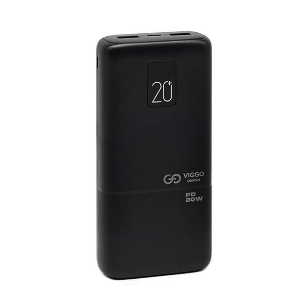 power bank viggo premium 20000 mah usb-c pd 20w lcd czarny