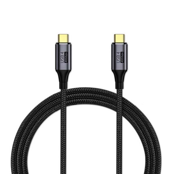 economy kabel thunderbolt typ-c do typ-c 40gbps wzmacniany 1m czarny pd 8k 60hz 100w