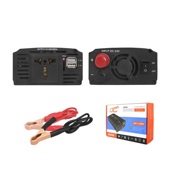 przetwornica 600w 12v/230v ltc 2xusb 2,1a dual usb lxp034