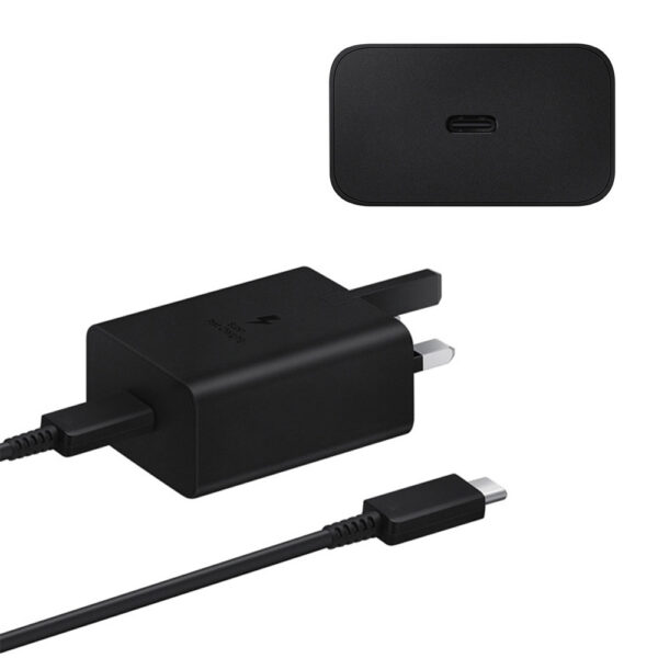 samsung ładowarka sieciowa typ-c pd ep-t4511 45w czarny 3a + kabel typ-c - typ-c - uk connector