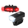 zestaw lamp rowerowych z akumulatorem przód 1-led 3 stopnie świecenia tył 5-led kabel micro usb lxr20201