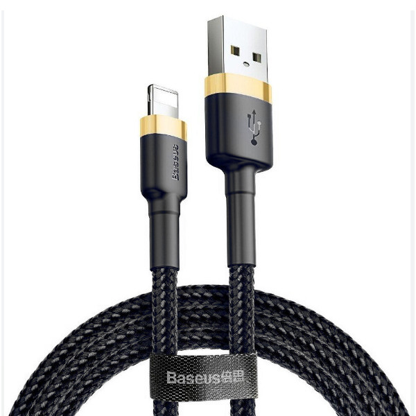 kabel usb lightning baseus cafule 2.4a 1m (złoto-czarny)