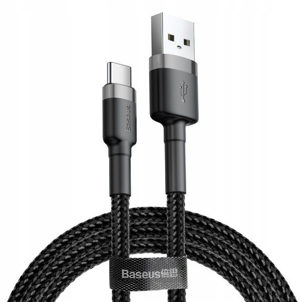 baseus kabel cafule usb - typ-c 3a 1m szary / czarny