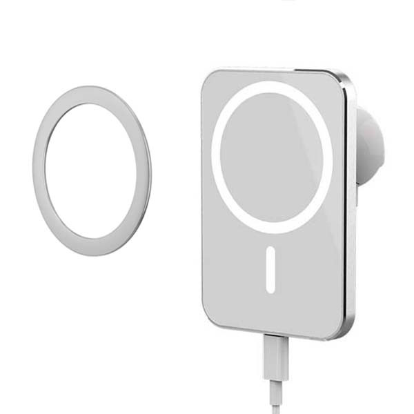 ładowarka bezprzewodowa 15w uchwyt samochodowy biała magsafe iphone / android