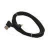 economy kabel usb micro nylon czarny 2a kątowy 1m