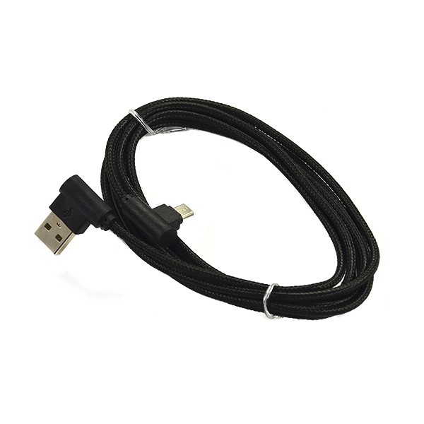 economy kabel usb micro nylon czarny 2a kątowy 1m