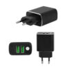 ładowarka sieciowa 18w 3a czarna faston fast charger quick 3000ma aluminiowa
