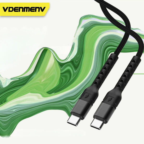 denmen kabel usb typ-c do typ-c czarny 5a 100w d59c-b