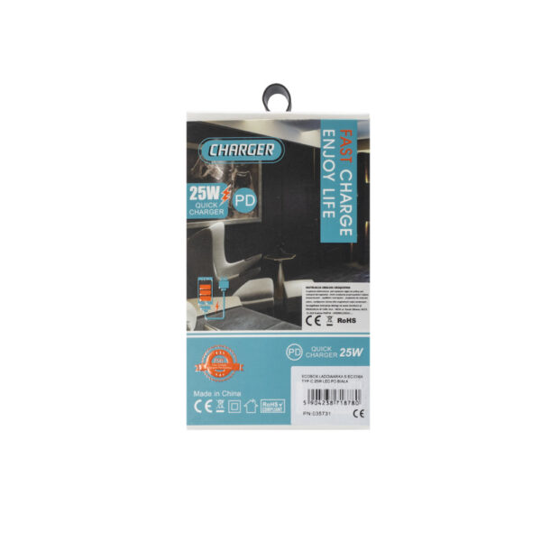 ecobox ładowarka sieciowa pax typ-c pd 25w led czarna