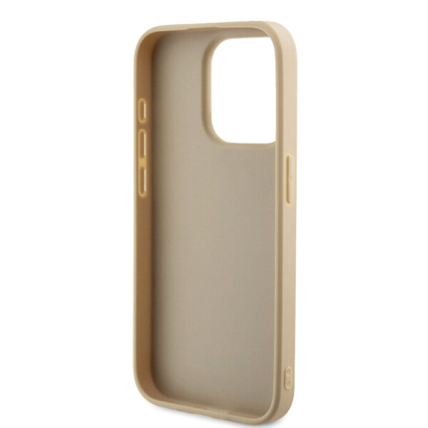 guess pu leather iridescent metal script case do iphone 15 pro złoty