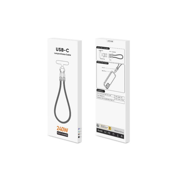 ecobox kabel 240w typ-c do typ-c smycz na nadgarstek