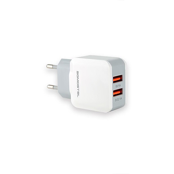 somostel ładowarka sieciowa 2xusb 2.1a 1m biały sms-a13
