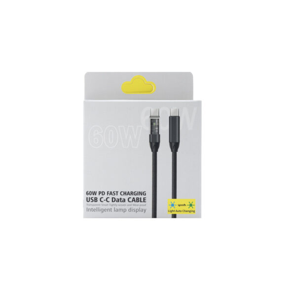 ecobox kabel szybkiego ładowania usb pd typ-c do typ-c 60w czarny usb 3.0