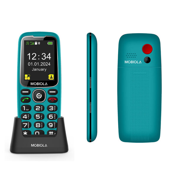 telefon gsm mobiola mb4120 4g telefon dla seniora turkusowy