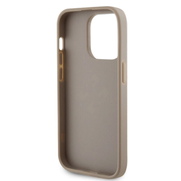 guess pu perforated 4g glitter metal logo case for iphone 14 pro max złoty