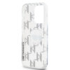 karl lagerfeld iml electroplated repeated logo case for iphone 15 pro transparent
