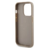 guess pu perforated 4g glitter metal logo case for iphone 15 pro złoty