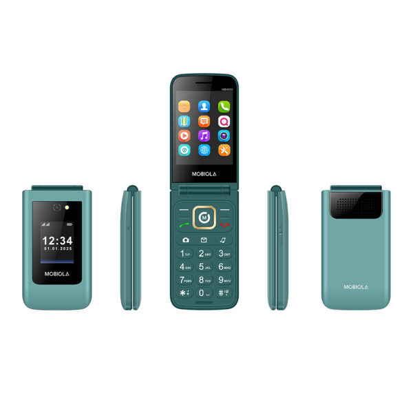 telefon gsm mobiola klapką zielony tlefon dla seniora mb4600 4g