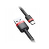 baseus kabel cafule usb - typ-c 3a 1m czarny/czerwony oplot