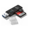 czytnik kart pamięci 2w1 usb a 3.0 hb20 czarny