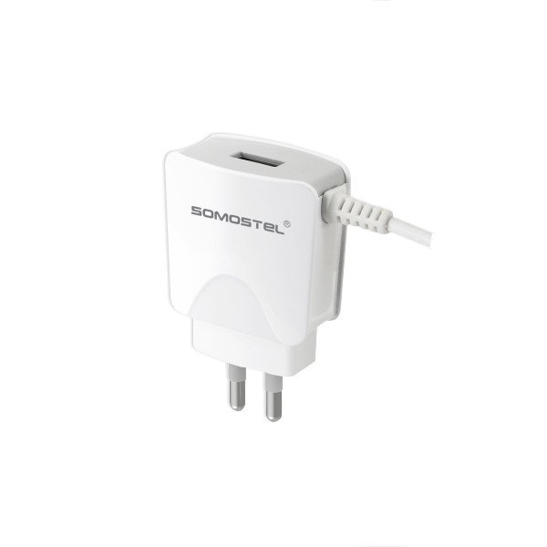ładowarka sieciowa 2a kabel iphone biała somostel 2100ma sms-a03