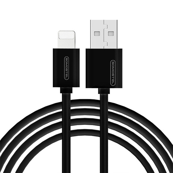 kabel usb iphone 3a somostel czarny 3100mah quick charger 1.2m sms-bp02