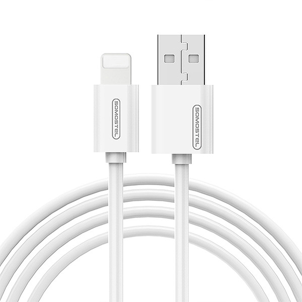 somostel kabel usb - lightning 3.1a 30w 1.2m quick charge qc3.0 biały powerline sms-bp02